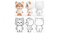 泡泡玛特吉祥物AI设计提示词